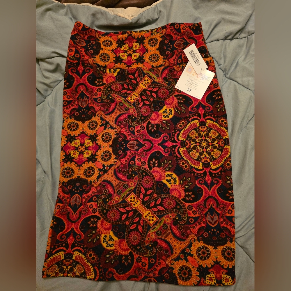 Lularoe Floral Paisley Patterned Cassie Skirt - Multicolor Medium